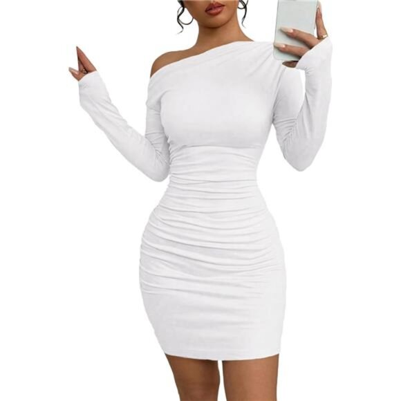 Off The Shoulder Dresses for Women White - Picture 1 of 4